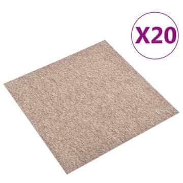 Vidaxl Podne pločice s tepihom 20 kom 5 m² 50 x 50 cm bež