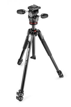Manfrotto 190X3 Aluminijasto 3-sekcijsko stojalo z 3-smerno glavo 804 in ploščo za hitro menjavo (MK190X3-3W1)