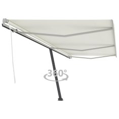 Vidaxl Samostojeća tenda na ručno uvlačenje 600 x 300 cm krem