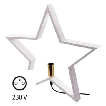 EMOS Svijećnjak za žarulju ZY2214 Candlestick for E14 bulb, wooden white, star, 48cm, indoor