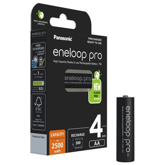 Panasonic Eneloop Pro AA, 4 komada (BK-3HCDE/4BE)