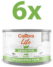 Calibra Life Sensitive konzerva za mačke, zec, 6 x 200 g