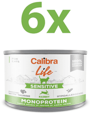 Calibra Life Sensitive konzerva za mačke, zec, 6 x 200 g