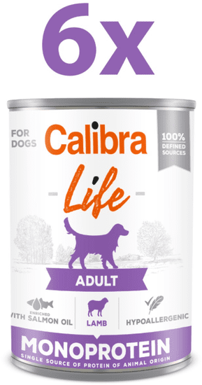 Calibra Life Adult konzerva za pse, janjetina i riža, 6 x 400 g