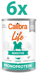 Calibra Life Sensitive konzerva za pse, losos i riža, 6 x 400 g
