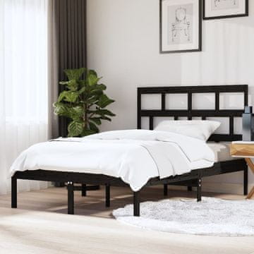 Vidaxl Okvir za krevet crni 150x200 cm masivno drvo