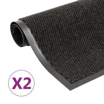 Vidaxl Otirači za vrata, 2 kom, Pravokutni, Taftani, 80x120 cm, Crni