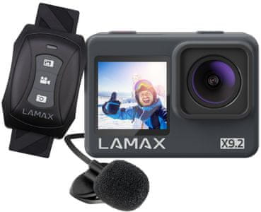 Akcijska kamera Lamax x9.2 također može koristiti memorijsku karticu i sadrži širok izbor dodataka. Sadrži kreativne načine rada, snimanje, Wi-Fi prijenos i otpornost na vodu do 40 m.