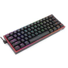 Redragon Fizz Pro crna K616 RGB gaming tipkovnica, bežična/žična, mehanička, crveni prekidači