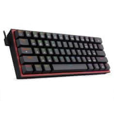 Redragon Fizz Pro crna K616 RGB gaming tipkovnica, bežična/žična, mehanička, crveni prekidači