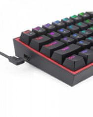 Redragon Fizz Pro crna K616 RGB gaming tipkovnica, bežična/žična, mehanička, crveni prekidači
