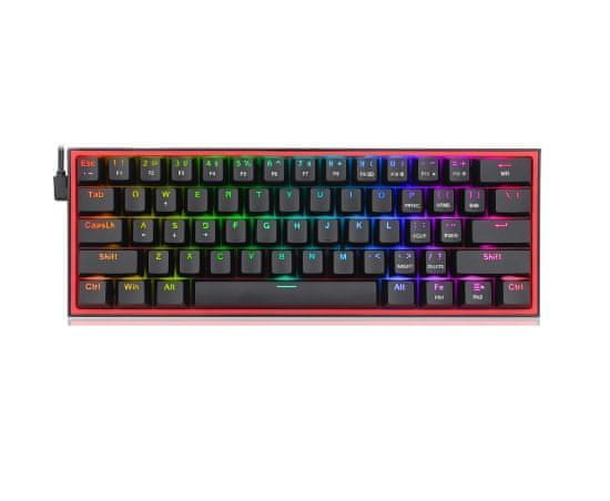 Redragon K617 Fizz gaming tipkovnica, žična, mehanička, plavi prekidači