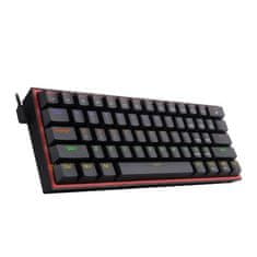 Redragon K617 Fizz gaming tipkovnica, žična, mehanička, plavi prekidači