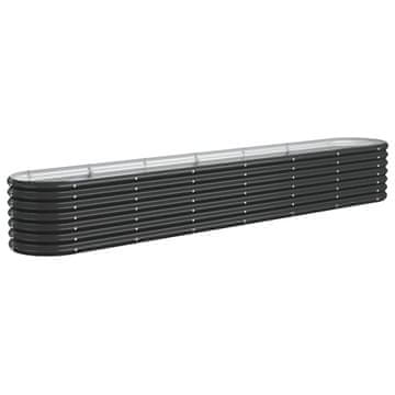 Vidaxl Povišena vrtna gredica od pocinčanog čelika 260 x 40 x 36 cm antracit