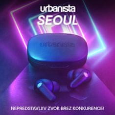 Urbanista Seoul slušalice, Bluetooth, TWS, do 32 sata reprodukcije, kontrola na dodir, bežično punjenje, crne