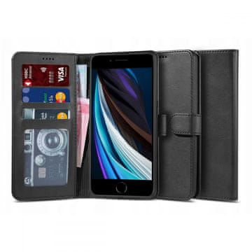 Tech-protect Wallet preklopna maska za iPhone 7 / 8 / SE 2020 / 2022, crno