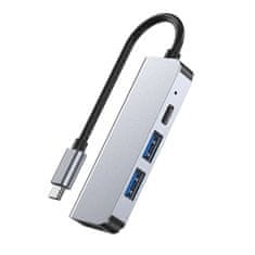Tech-protect V2 HUB adapter 2x USB / USB-C / HDMI, siva