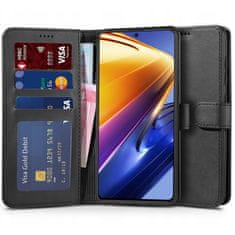 Tech-protect Wallet preklopna maska za Xiaomi Poco F4 5G, crno