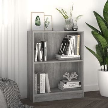 Vidaxl Polica za knjige, siva sonoma hrast, 60x24x76 cm