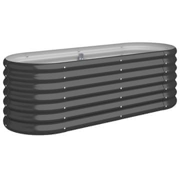 Vidaxl Povišena vrtna gredica od pocinčanog čelika 114 x 40 x 36 cm antracit