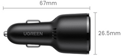 Ugreen auto punjač, ​​69 W, USB-C, crni (20467)