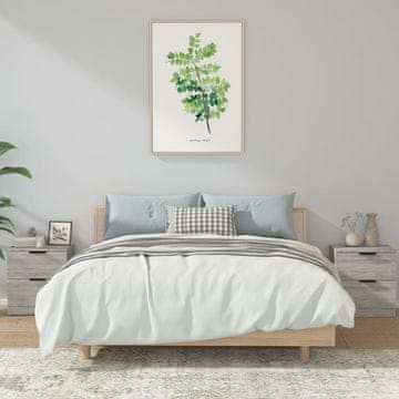 Vidaxl Noćni ormarići, set od 2, sivi hrast sonoma, materijal na bazi drva