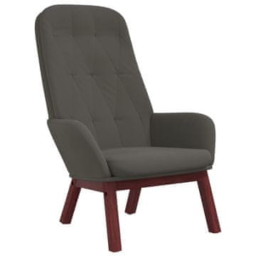 Vidaxl Stolica za opuštanje tamnosiva baršunasta