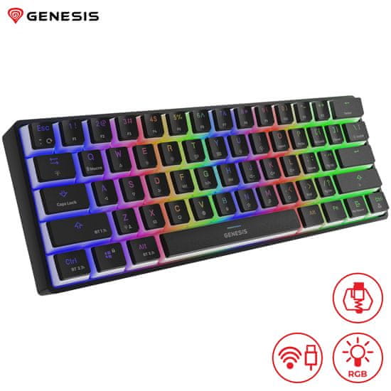 Genesis Thor 660 gaming tipkovnica, mehanička, USB-C, Bluetooth, RGB LED, crna