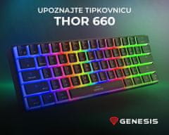 Genesis Thor 660 gaming tipkovnica, mehanička, USB-C, Bluetooth, RGB LED, crna