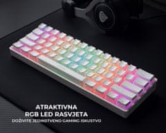 Thor 660 gaming tipkovnica, mehanička, USB-C, Bluetooth, RGB LED, bijela