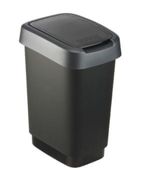 Rotho Koš za otpad Rotho TWIST, 25L s poklopcem, crno-siva, kvalitetan plast