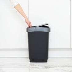 Rotho Koš za otpad Rotho TWIST, 25L s poklopcem, crno-siva, kvalitetan plast