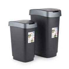 Rotho Koš za otpad Rotho TWIST, 25L s poklopcem, crno-siva, kvalitetan plast