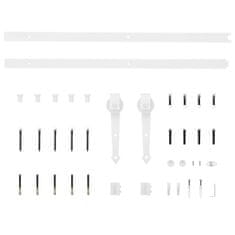 Vidaxl Komplet za klizna vrata 183 cm čelični bijeli