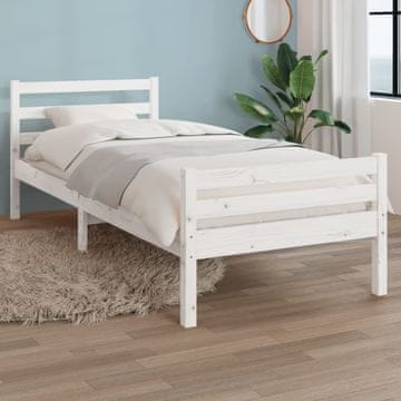 Vidaxl Okvir za krevet Bijeli Masivni drvo 100 x 200 cm