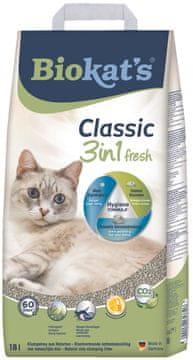 Biokat's pijesak za mačji WC Classic Fresh, 18 l
