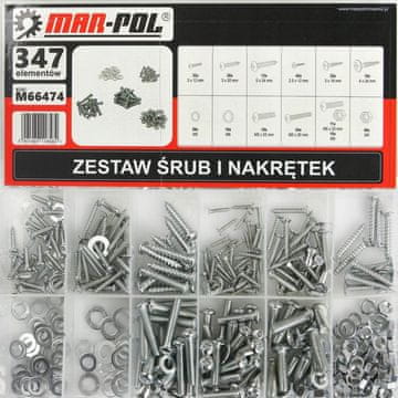 MAR-POL Set vijaka, matica i podložaka 347 kom