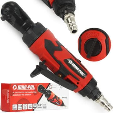 MAR-POL Pneumatska ručna 1/4 čegrtaljka s podešavanjem brzine