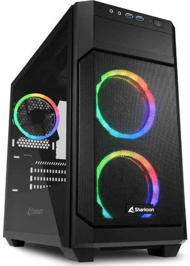 Sharkoon V1000 kućište, gaming, mATX, RGB, prozor, crna (V1000 RGB)