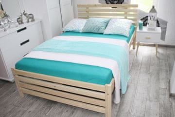 MAXI-DREW Masivni krevet Brita 140x200 cm, borovina, s drvenom letvičastom podnicom