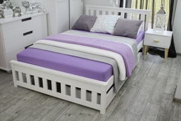 MAXI-DREW Bračni krevet Iga 160x200 cm od masivne borovine s letvičastim podnicom, bijeli