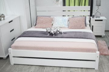 MAXI-DREW Karmen masivni bor krevet 160x200 cm s podnicom, bijeli