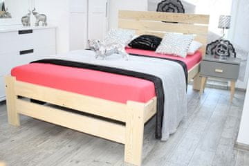 MAXI-DREW Krevet Parys od masivne borovine 140x200 cm s drvenim letvičastim podnicama