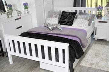 MAXI-DREW Bračni krevet Iza od masivne borovine 180x200 cm s drvenim podnicama, bijeli