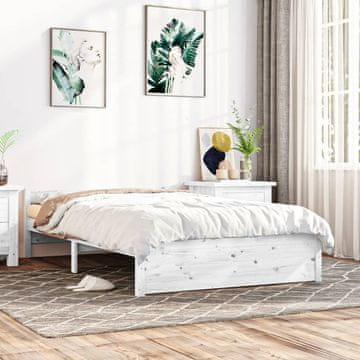 Vidaxl Okvir za krevet Bijeli Masivni drvo 140 x 200 cm