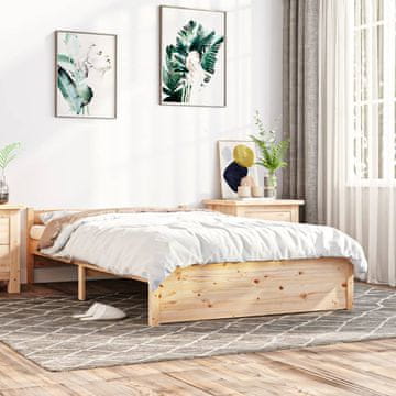 Vidaxl Okvir kreveta od punog drva 135x190 cm za dvije osobe
