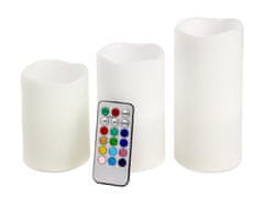 Verkgroup Postavite 3 velike LED svijeće RGB + daljinski upravljač