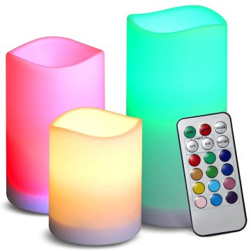 Verkgroup Postavite 3 velike LED svijeće RGB + daljinski upravljač