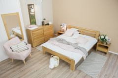 Drewmax Masivni hrastov krevet 160x200 LK211, prirodni hrast