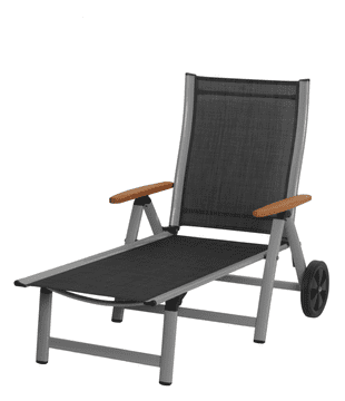 Sun Garden Dvostruka Sofa Corfu Dizajn - Aluminij Srebreno-Crna 190x72cm